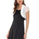 thumbnail image 4 of INSPIRE CHIC Bolero Cárdigan Corto Abierto de Malla con Ribete de Satén para Mujer, Manga Corta, Talla M, Blanco, 4 of 7