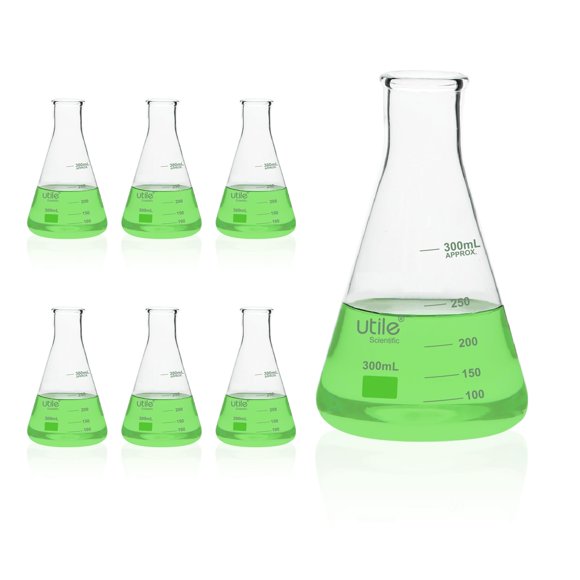 Set de termos Erlenmeyer de cristal Utile, 300 ml (6 unidades), con graduación