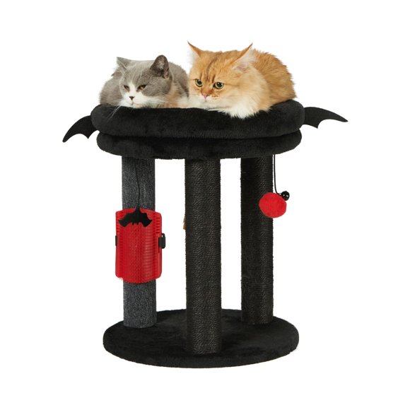 Cat Tree MECOOL 4 en 1 con rascador, cama, juguetes y cepillo