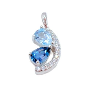 Nordvik London - Collar Dije Aguamarina Circón Plata 925, Topacio Azul