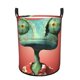 thumbnail image 1 of Rango Cesta de lavandería de gran capacidad redonda con asa, bolsa para ropa sucia plegable, almacenamiento para dormitorio, baño y lavadero 44x35 cm, 1 of 6