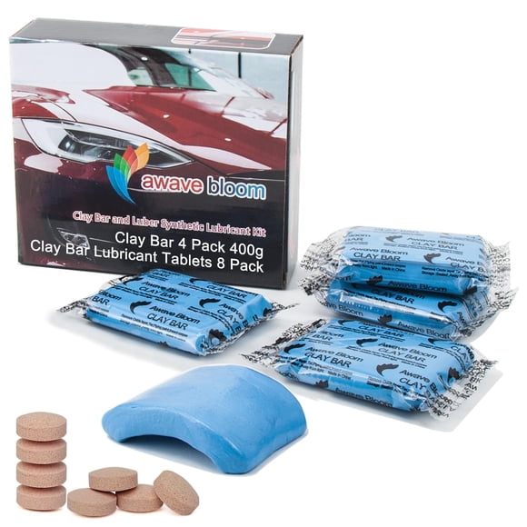 Barras de arcilla para coche con forma de ola, floración, 400 g, paquete de 8