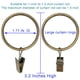thumbnail image 2 of Anillos para cortinas WeekSeight, paquete de 40 unidades, color bronce con clips, 4,5 cm de profundidad, 2 of 7