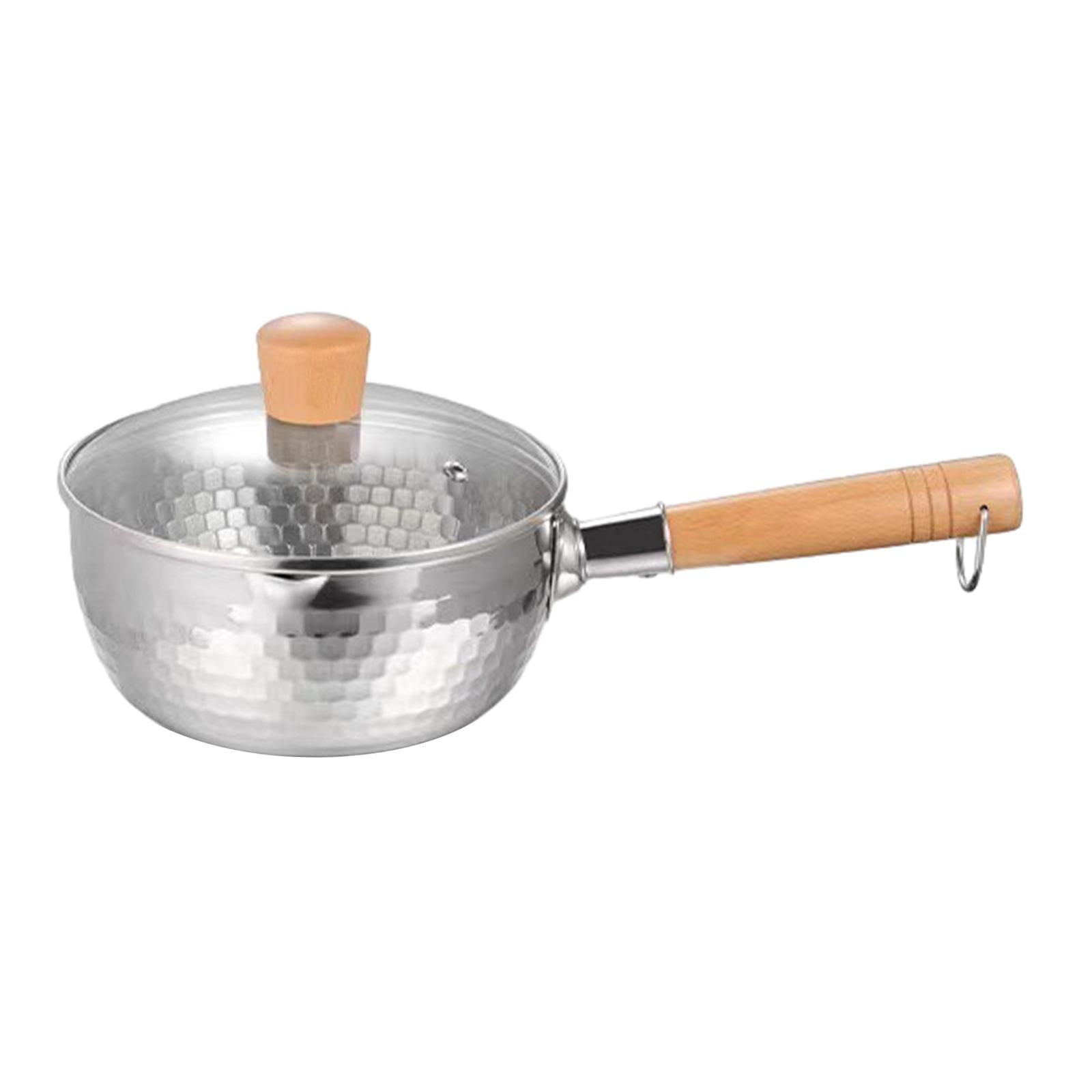 Magideal - Cacerola Antiadherente Con Mango De Madera, Olla Para Fideos De Leche Con Tapa De Vidrio, Olla Para Sopa, Para Acampar, Cocina, Utensilios De Cocina P 20 Centímetros