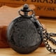 thumbnail image 5 of Reloj de bolsillo Realpoo con movimiento de cuarzo y diseño floral negro, 5 of 8