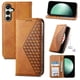thumbnail image 3 of Funda Flip FOXDOCK para Samsung Galaxy S24 FE , Estilo Billetera con Diseño Rombo, Correa de Mano y Soporte, Uso Diario, 3 of 6