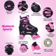 thumbnail image 2 of Patines de ruedas Nattork para niñas, rosa, ajustables con luces, 2 of 5