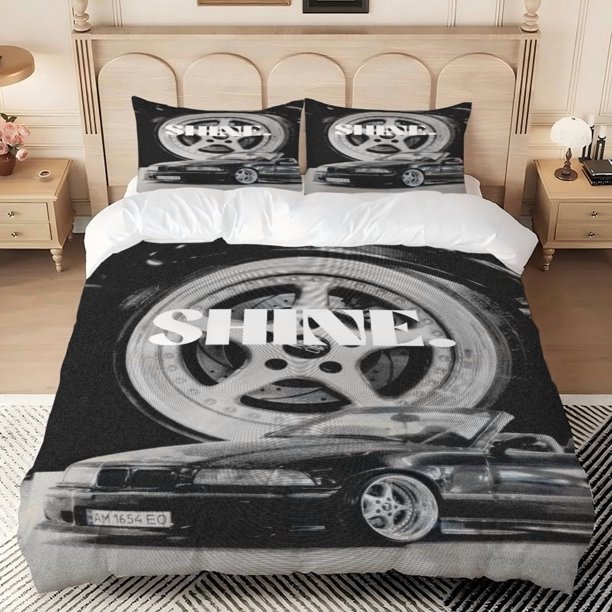 3pcs B-MW36 Series Classic Sports SHINE Pattern Digital Print Set Polyester Light Beige-Friendly Fabric