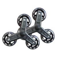 Ioensy - Carrito De Compras Plegable De Tres Ruedas, Portátil, Con Soporte De Metal De Repuesto, 2 Unidades