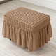 thumbnail image 4 of Xiao Hua Funda Protectora Elástica para Silla Taburete Baja con Falda Plisada, Funda Protectora para Muebles de Reposapiés, Marrón Oscuro -1 Pieza, Talla S, 4 of 5
