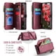 thumbnail image 3 of CaseMe Funda de Cuero for iPhone 17 de 6.3 Pulgadas con Billetera [Bloqueo RFID] con Ranura para Billetes con Zíper y 7 Tarjeteros, Correa de Hombro Magnética de Cuero PU Suave, Funda de Billetera fo, 3 of 11