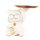 thumbnail image 1 of Bandeja de Almacenamiento de Estatua de Gato Bonito de Resina, Soporte de Escultura Moderno Multifunción Decorativo para Sala de Estar, Apartamento, C Blanco, 1 of 5