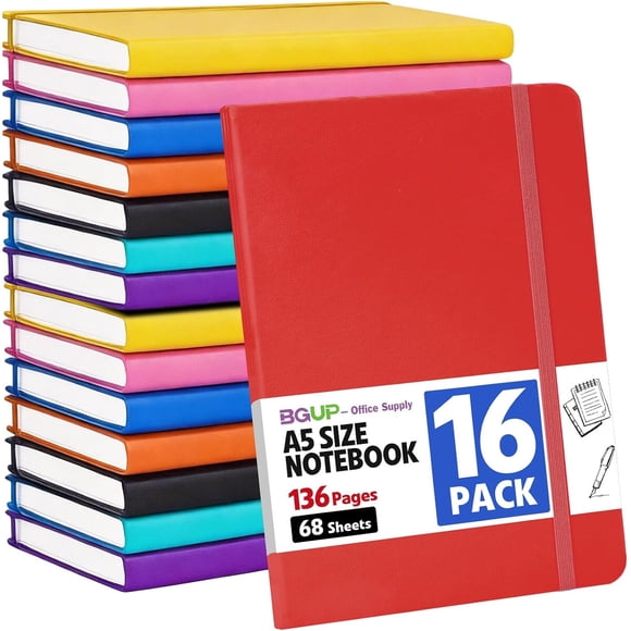 Cuaderno de líneas para trabajo, paquete de 16, 136 páginas, tamaño mediano 5