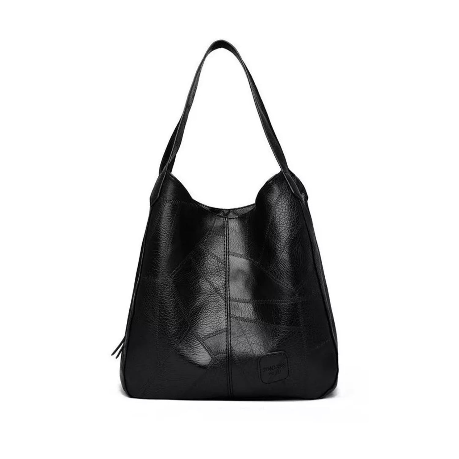 Importclick - Cartera Bolso Hombro Negro Ecocuero 33x32x12 Cm