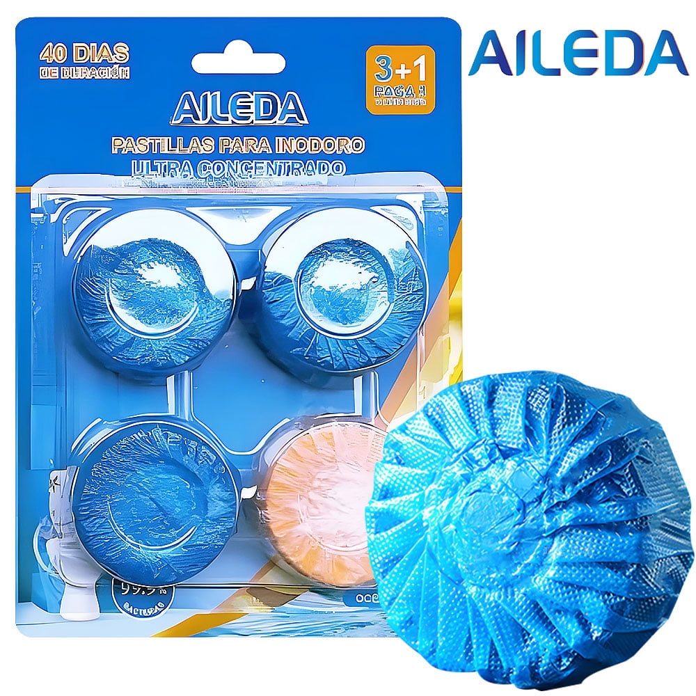 Aileda Productos De Limpieza Para El Baño Y El Inodoro, 1 Bolsa Con 4 Bloques