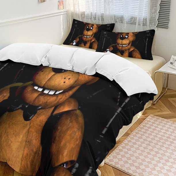 Five Nightat Freddy Quilt Set Thicken Soft 3 Pieces Bedding Set All Season Duvet Cove with 2 Pillowcases for Adult Women Girls Teens Home Room Decor