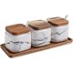 thumbnail image 1 of Juego 3 Contenedor Especiero Con Tapa Y Base De Bambu - Blanco, 1 of 2