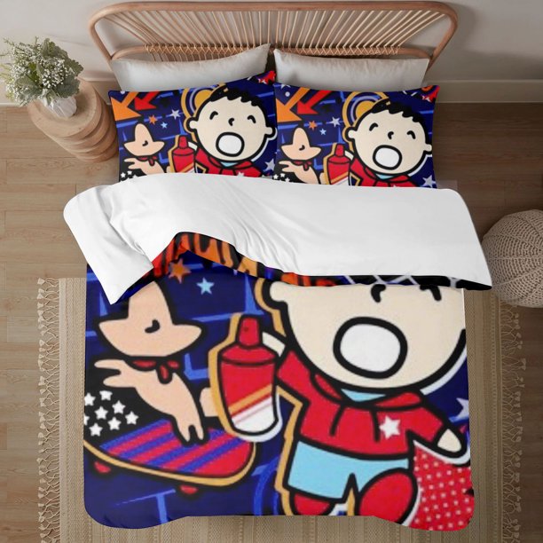 Minna No Tabo 3-Piece Bedding Set For Kids Boys Girls Adult Cartoon Warm Cute Fashion Holiday Present Gift Bed Sheets