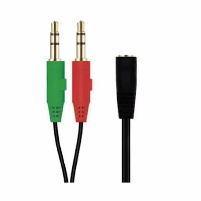 Genérico - Adaptador Audifono Microfono. 1 Hembra 2 Machos.