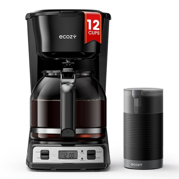 Cafetera Brezzano Duoset De 12 Tazas Con Molinillo Y Temporizador De 24 Horas