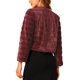 thumbnail image 3 of INSPIRE CHIC Chaqueta de Mujer de Piel Sintética de Manga Larga Recortada Abrigo de Invierno Esponjoso - Elegante y Cómodo M Rojo Oscuro, 3 of 5