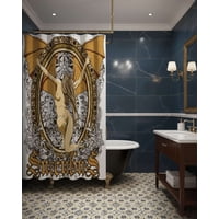 Mylhogar - Cortina De Baño Tela Género + Forro Impermeable