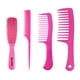 thumbnail image 3 of 4Pcs Cepillo De Peluquería Peines Peluquería Peinado Barber Peines Kit Rose Red, 3 of 5