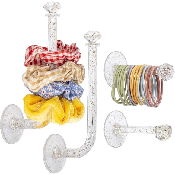 Porta Scrunchies QUPIVA 4 piezas transparente adhesivo