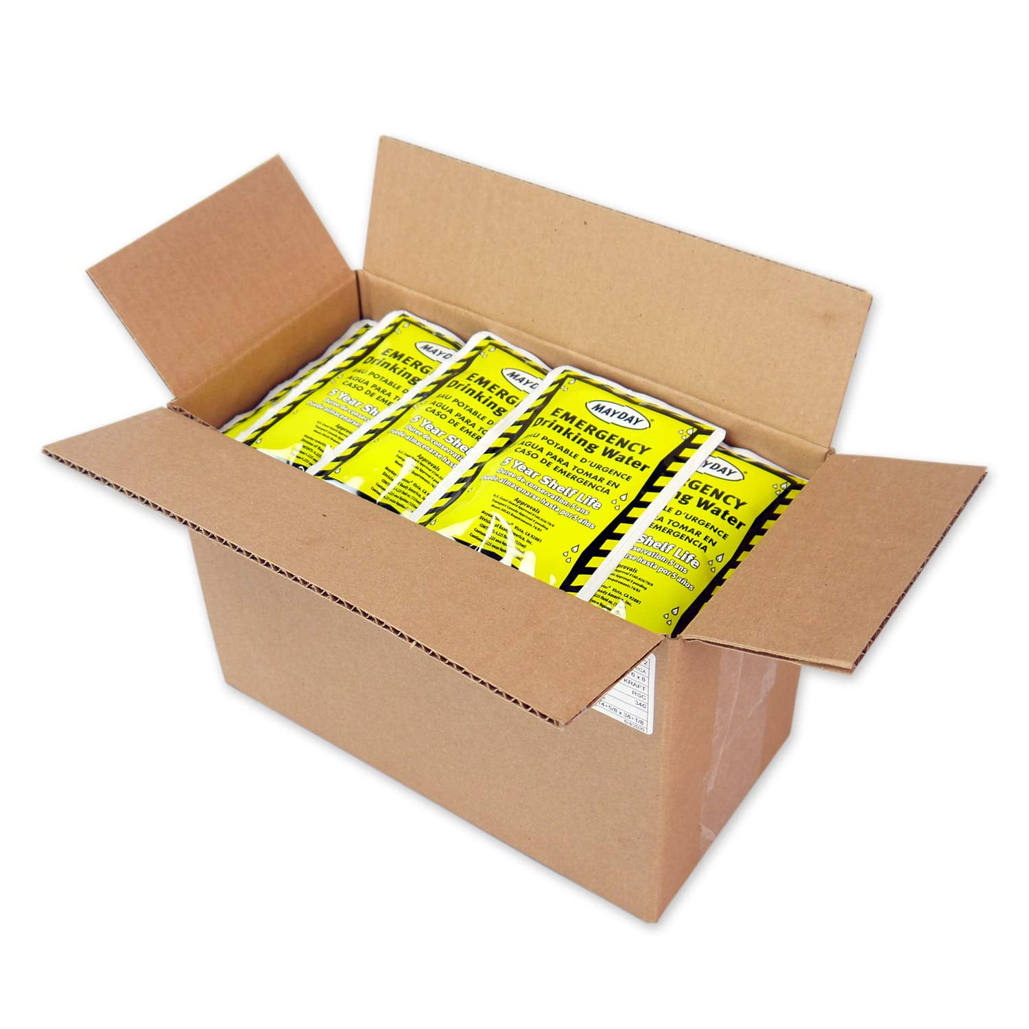 Mayday Industries - Bolsa Emergency Water Mayday De 125 Ml, Paquete De 50 Unidades, 5 Años De Vida Útil