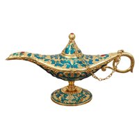 Ioensy - Hermosa Lámpara De Genio De Aladino, Tetera De Cuento De Hadas Para Regalo De Fiesta De Halloween, Azul