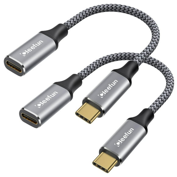 Cable de extensión USB C CLEEFUN corto de 0,3 m, paquete de 2 unidades, 10 Gbps, 100 W