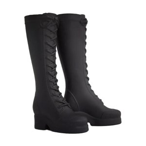 Magideal - 1 Par Miniatura Zapatos Figura Botas Tacones Altos Hechos A Mano Material Vinilo Detalle Realista Adecuado Para Coleccionistas Exposición Decoración Negro Mate