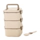 thumbnail image 1 of Contenedor De Almuerzo Ligero Reutilizable A Prueba De Fugas Bento Box Para El Trabajo Cenar Fuera 3 Capas Beige, 1 of 5