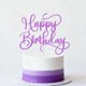 thumbnail image 1 of Adorno para Pastel sodasos Feliz Cumpleaños Brillo Morado, 1 of 9