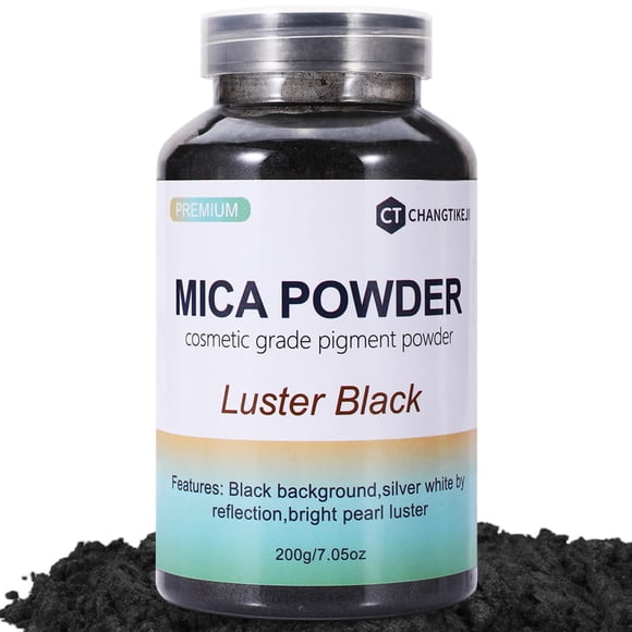 Polvo de mica CHANGTIKEJI 200 g pigmento negro con brillo