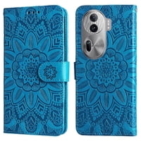 Funda Tipo Cartera Foxdock Para Oppo Reno 11 Pro 5G , Diseño Girasol En Relieve, Cuero Pu, Cierre Magnético, Soporte Y Tarjetero