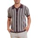 thumbnail image 1 of INSPIRE CHIC Polo de Punto a Rayas para Hombre de Verano con Mangas Cortas y Botones Abajo Camisas Polo de Jacquard XL Marrón Claro, 1 of 6