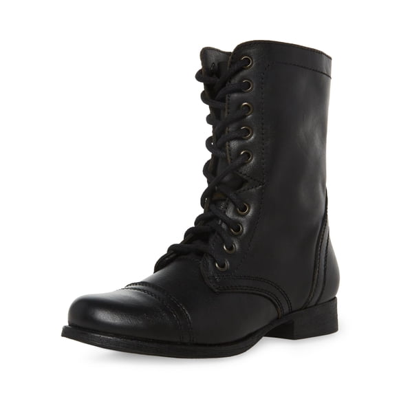 Bota Steve Madden Troopa para mujer, piel negra, 6.5US