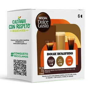 Café En Cápsulas Nescafé Dolce Gusto® Mix Variedades: Lungo, Café Au Lait, Espresso Intenso Multipack 51G 6 Cápsulas 6 Tazas