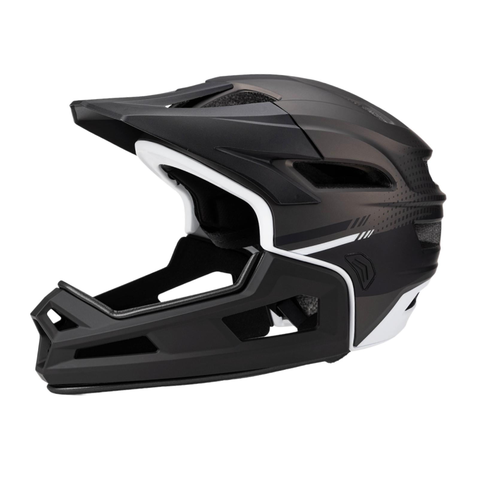 Magideal - Casco De Bicicleta De Cara Completa, Casco De Bicicletas Ajustables Con Almohadilla De Barbilla Desmontable Para Scooter De Motociclista Deportivo Al Negro