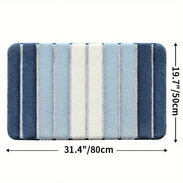 Transform Your Bathroom with our Extra Soft Absorbent Premium Bath Rug - Non-Slip Comfortable Bath Mat for Tub, Shower, and Bath Room - Beautiful Blue Color - Perfect Bathroom Accessory and Supply