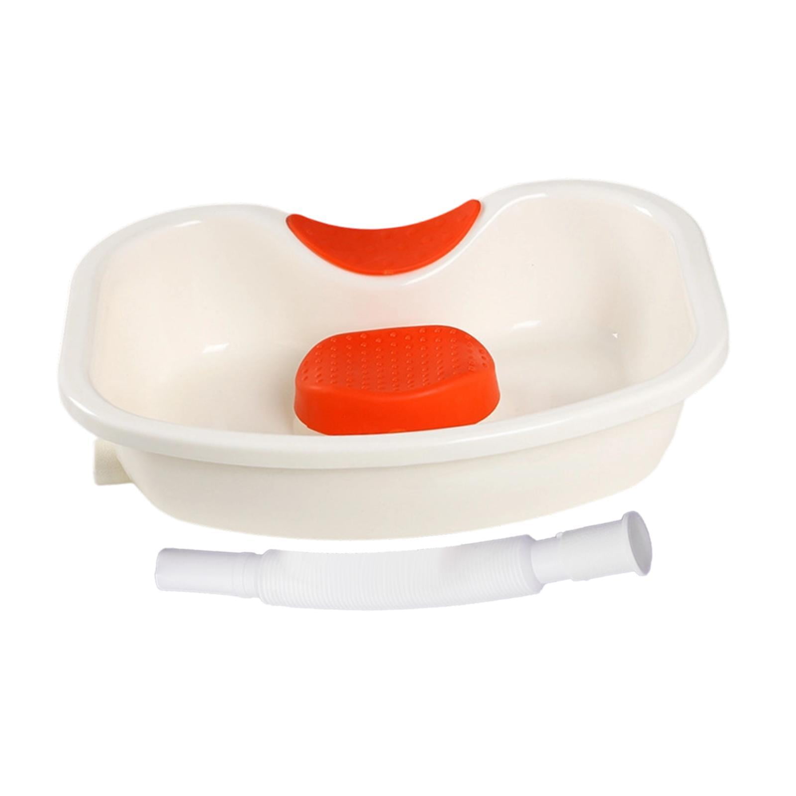 Ioensy - Lavabo Con Manguera De Drenaje, Bandeja Para El Cabello, Ideal Para La Cabecera Del Salón, Color Blanco