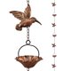 thumbnail image 1 of Cadena de lluvia Finphoon de cobre de 2,6 m con diseño de loto y colibrí, 1 of 6