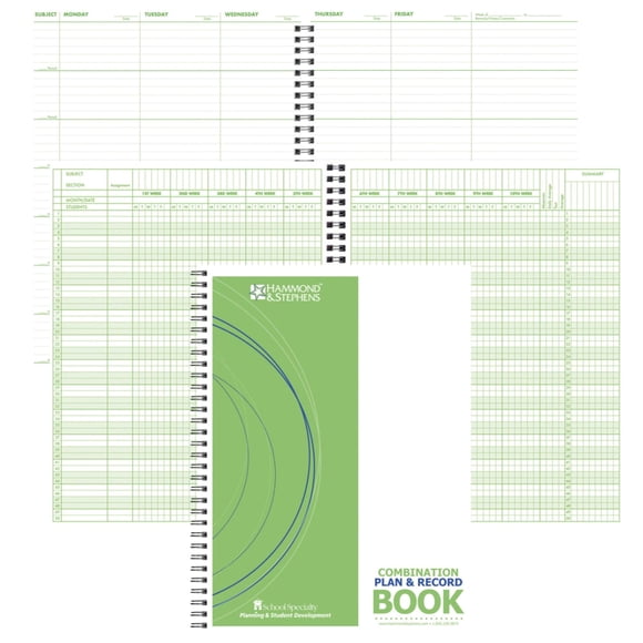 Libro de registro combinado Hammond & Stephens 0614-409 verde
