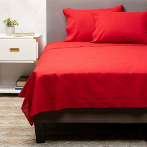 Arthome - Pack 2 Almohadas + Sábana Roja 2 Plazas