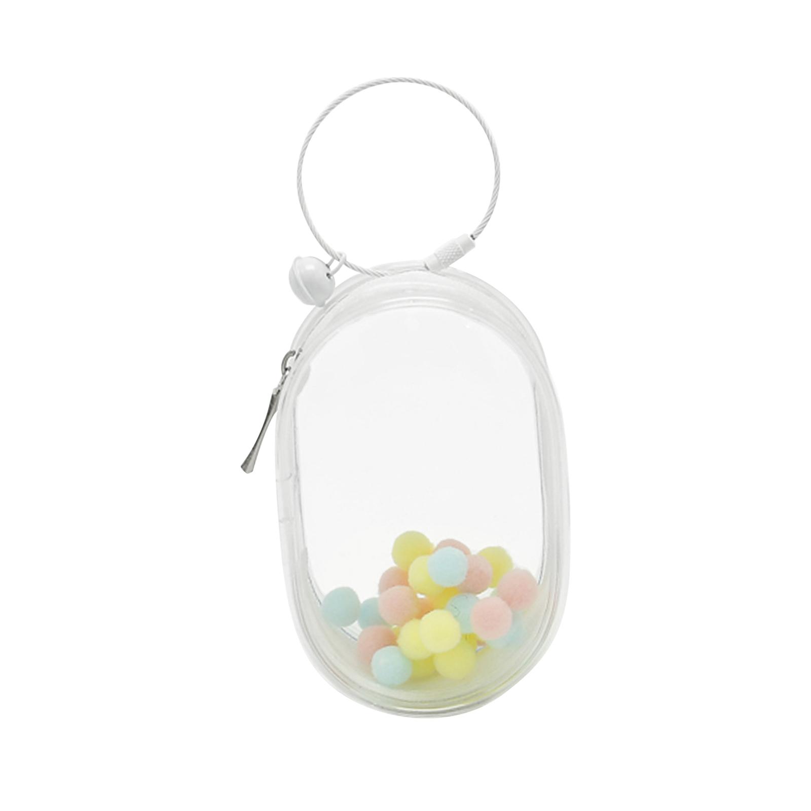 Magideal - Bolsa Pequeña Para Guardar Muñecas, Transparente, Organizador A Prueba De Polvo, Con Cierre De Cremallera, Para Minifiguras. Blanco