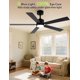 thumbnail image 4 of Ventilador de techo Vaczon 132 cm negro con luz LED y control remoto, 4 of 9