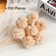 thumbnail image 1 of suxuMhao Pompones para Manualidades, 100 Piezas de Bolas de Pompones de Malla Beige, Pompones de Malla Elásticos de 0.98 Pulgadas de Diámetro, Pompones de Tela, Bola Hecha a Mano DIY para Proyectos, 1 of 3