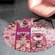 thumbnail image 4 of Oso Fresa Lotso Alfombra Redonda de Felpa Coral, Antideslizante, No Desprende Pelusas, Lavable y Duradera para Salón, Dormitorio y Habitación de Niños 60cm, 4 of 6
