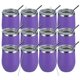 thumbnail image 1 of Vaso de vino MEWAY 355 ml, pack de 12, color púrpura con tapa y pajilla, 1 of 8